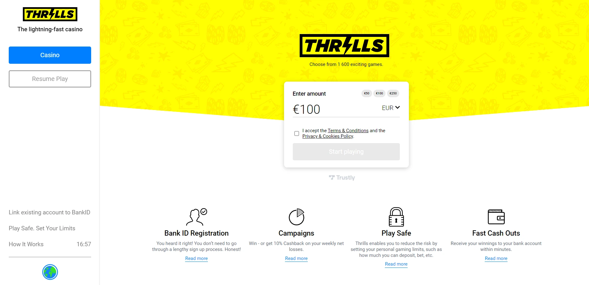 Thrills Casino Screenshot