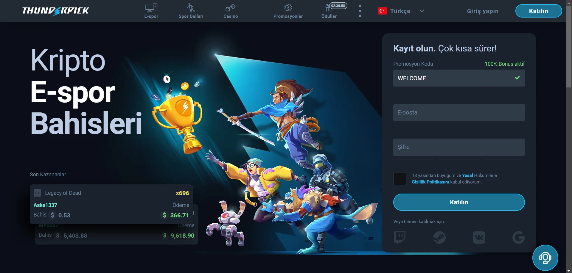 Thunderpick Casino Screenshot