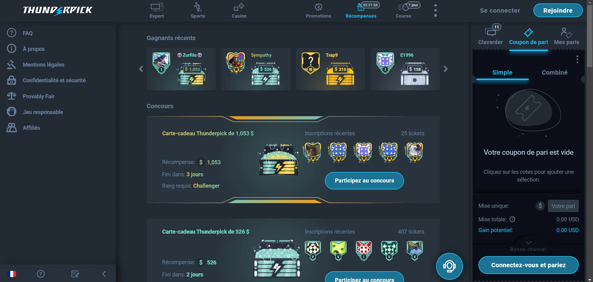 Thunderpick Casino Screenshot