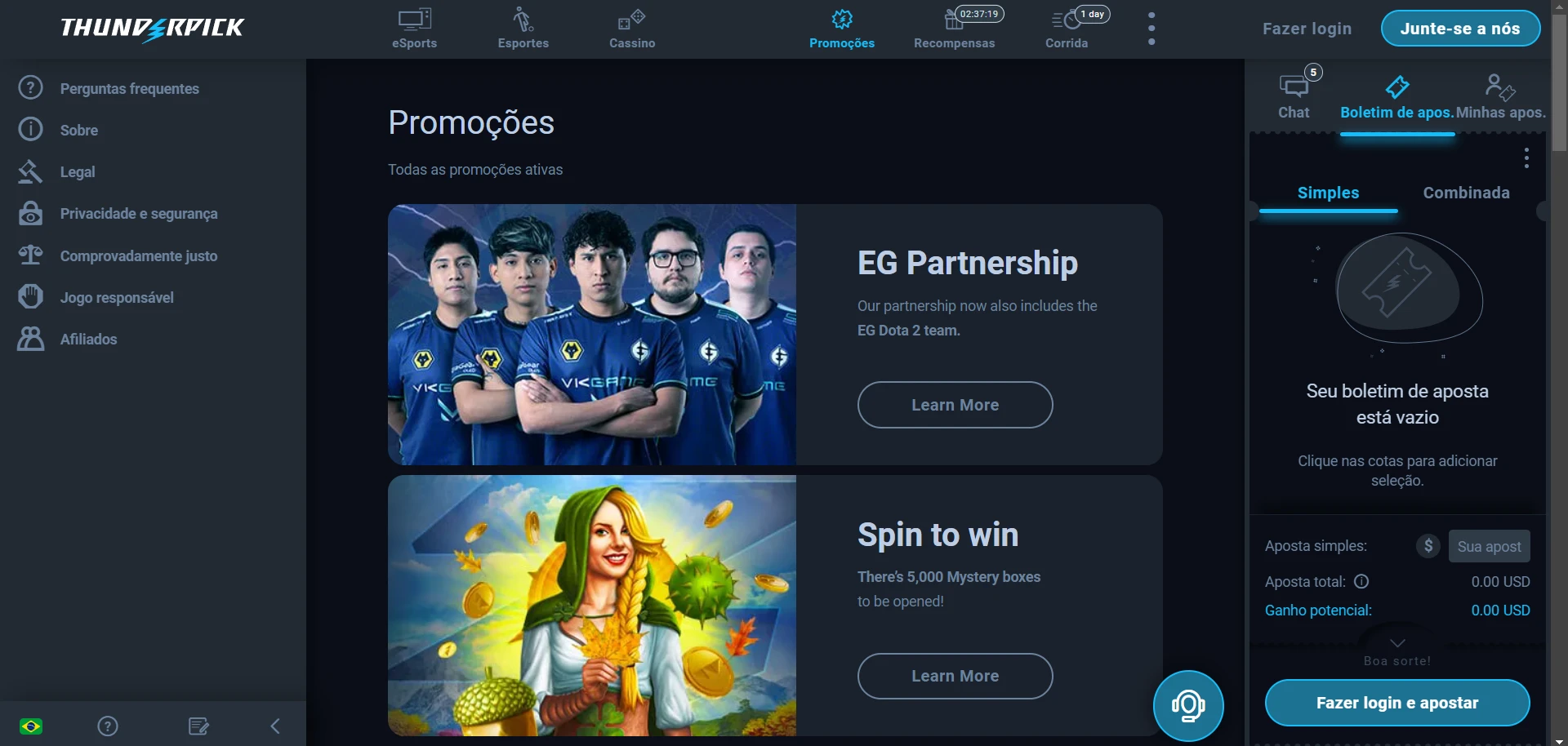 Thunderpick Casino Screenshot
