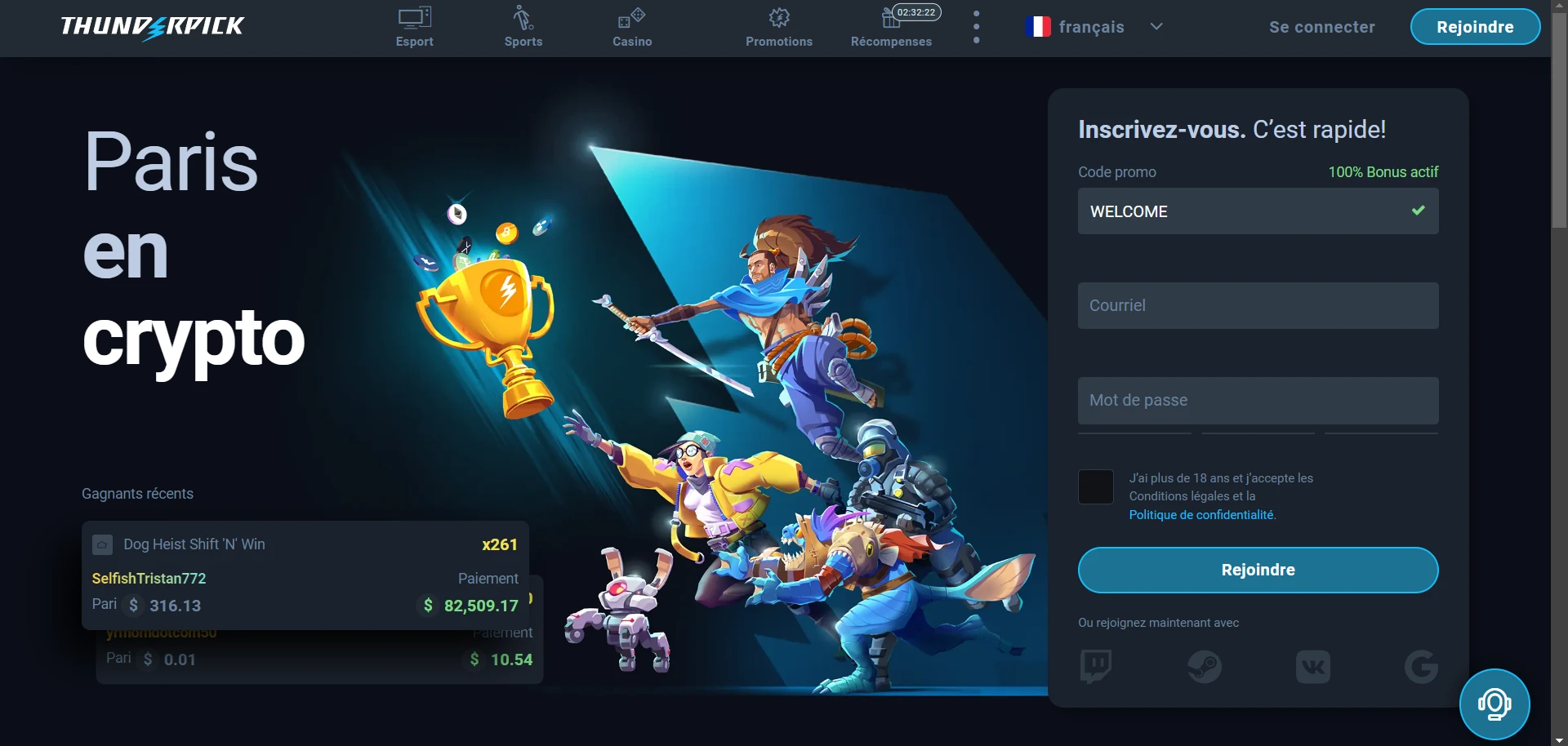 Thunderpick Casino Screenshot
