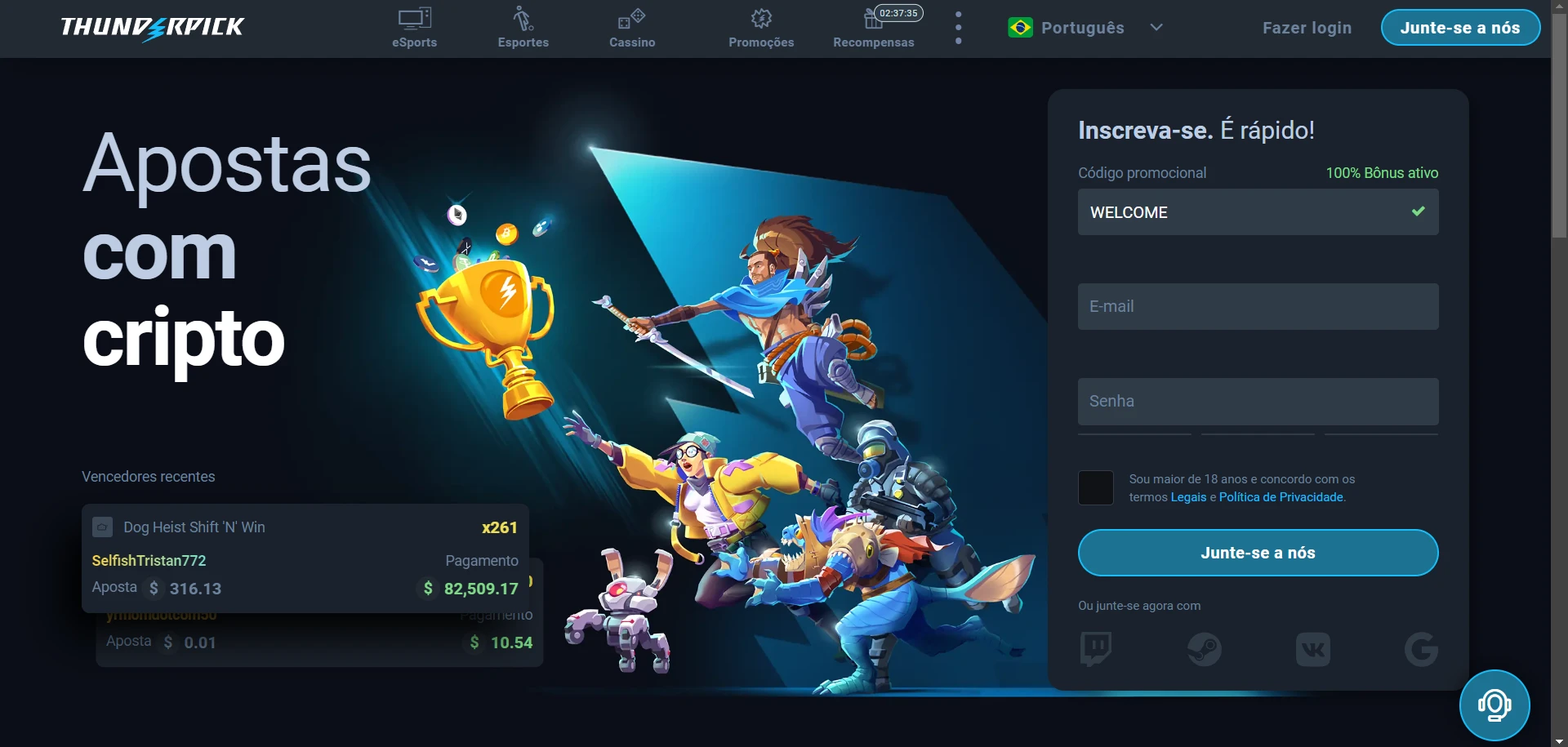 Thunderpick Casino Screenshot