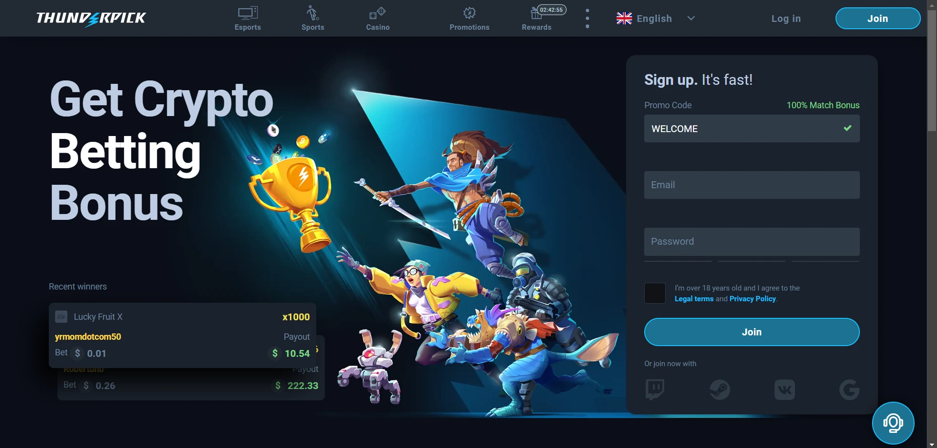 Thunderpick Casino Screenshot