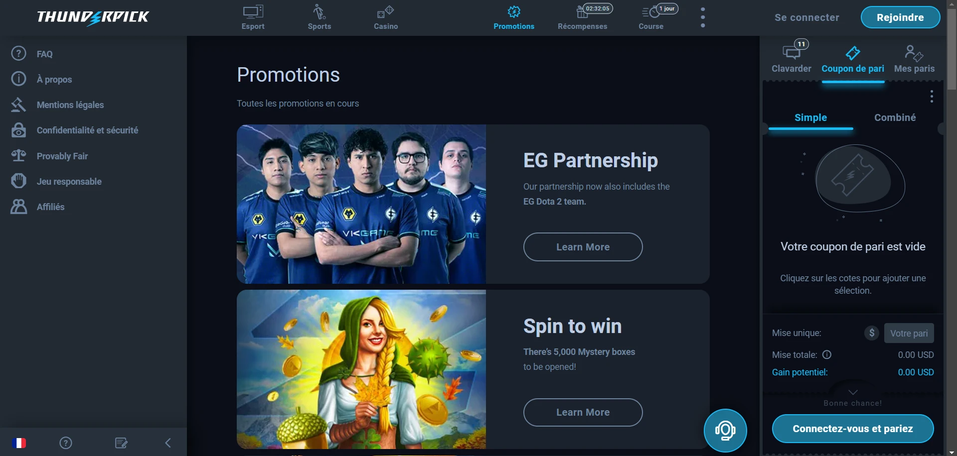 Thunderpick Casino Screenshot