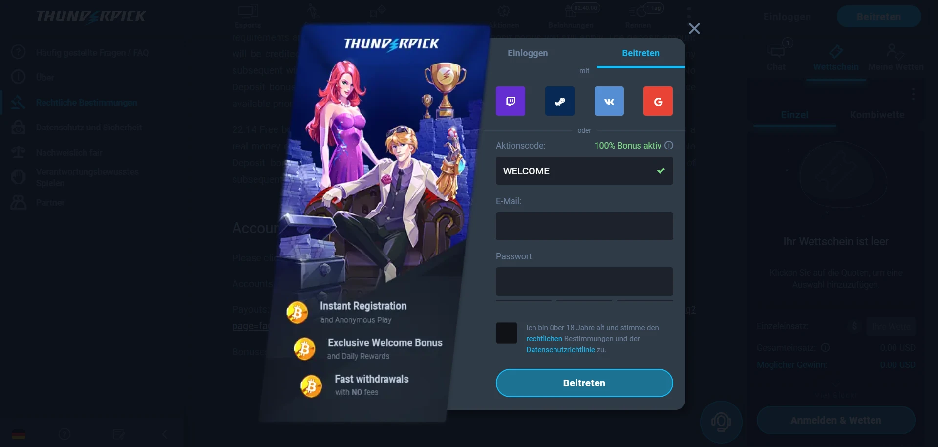 Thunderpick Casino Screenshot
