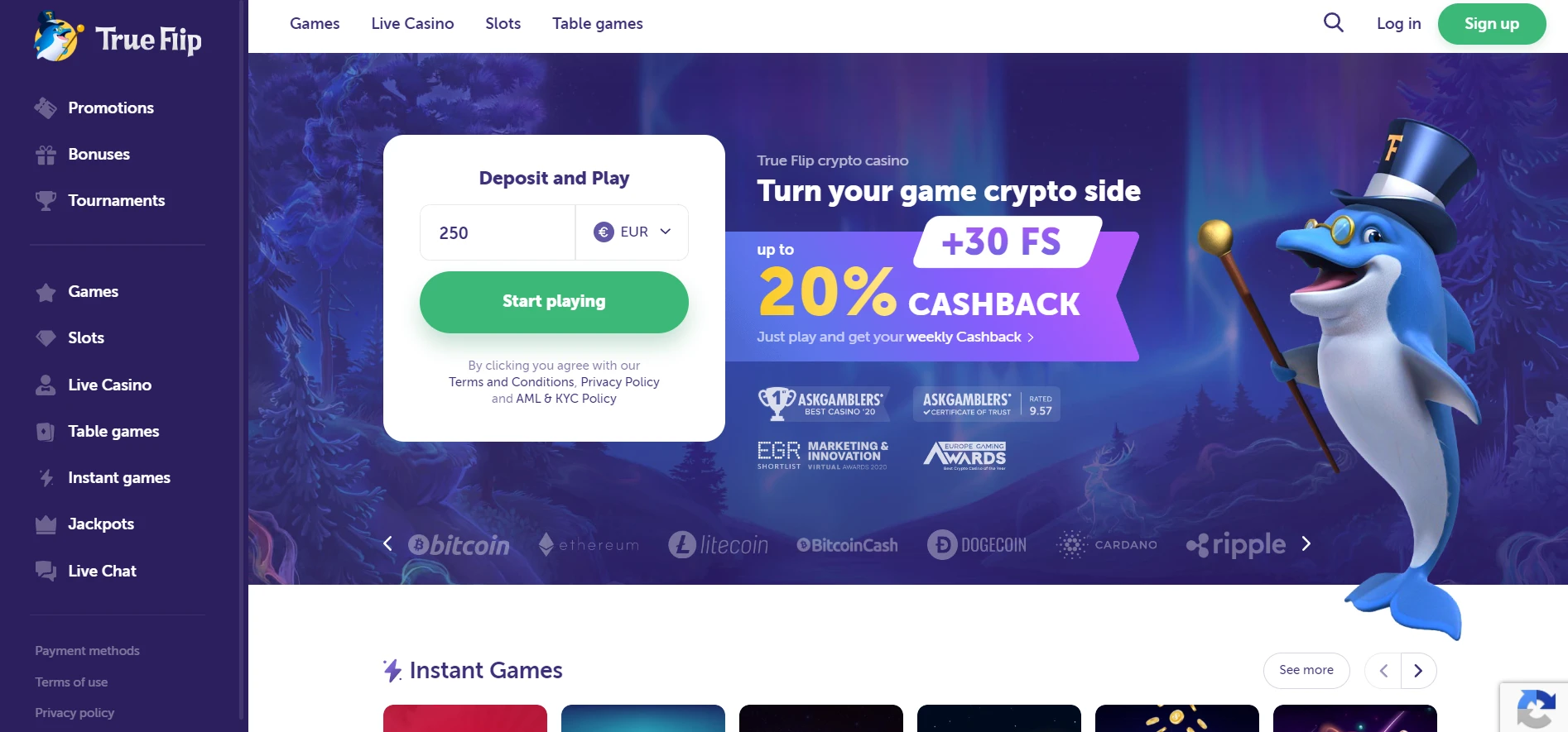 True Flip Casino Screenshot