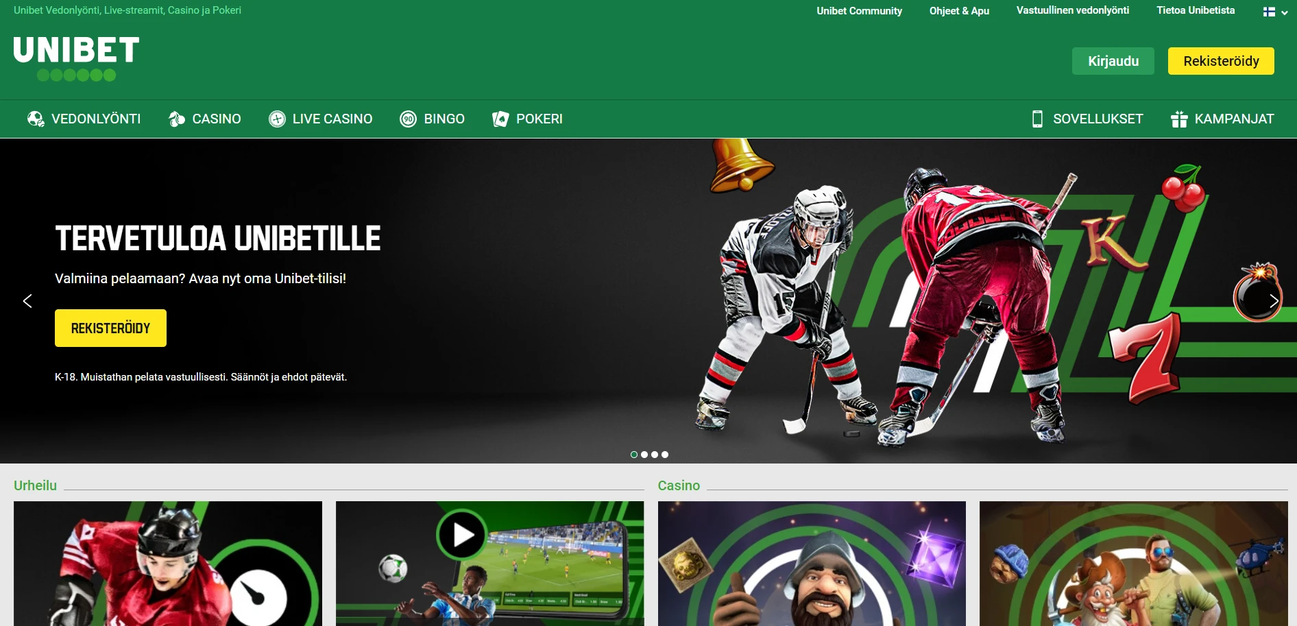 Unibet Casino Screenshot