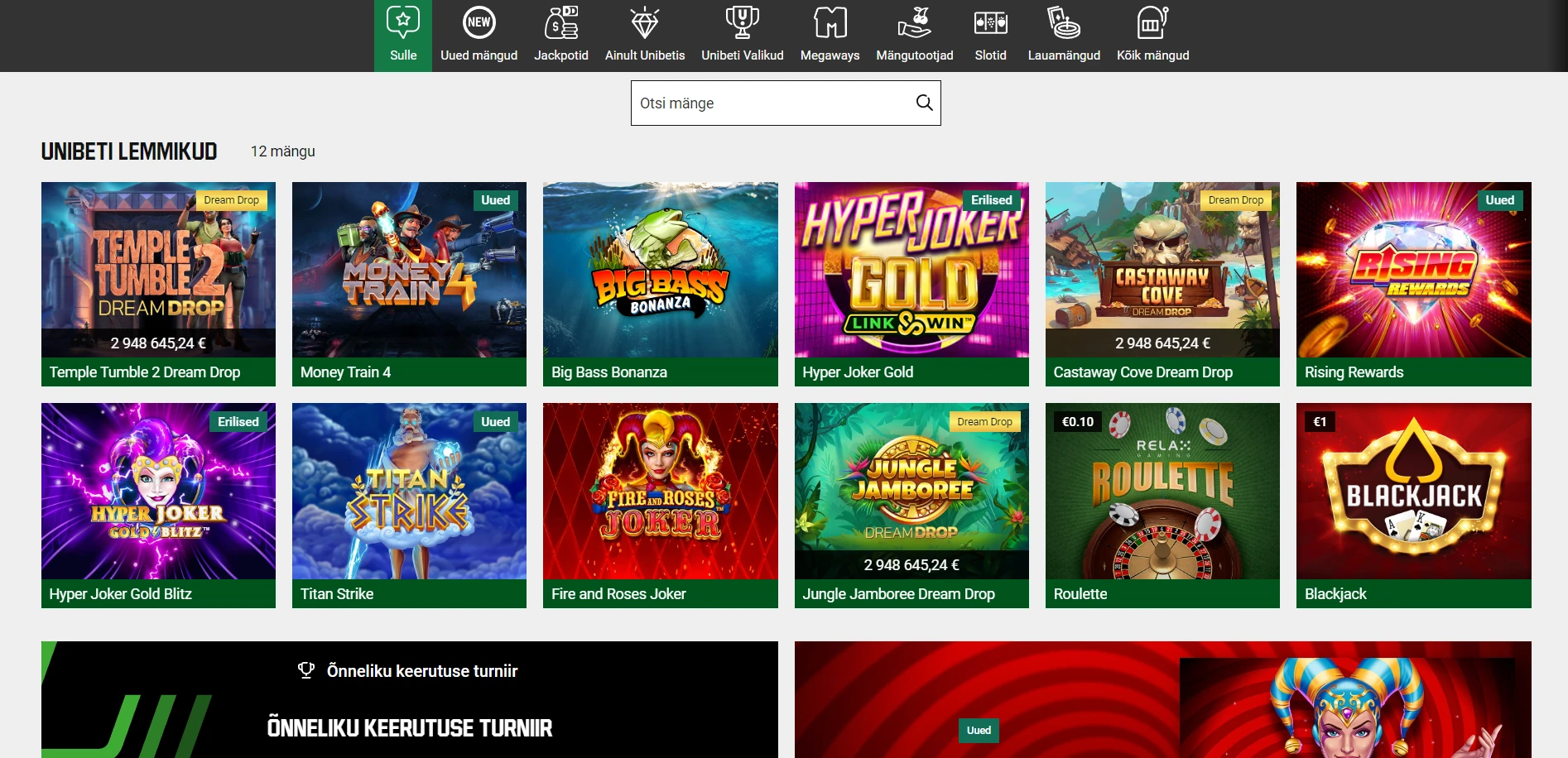 Unibet Casino Screenshot