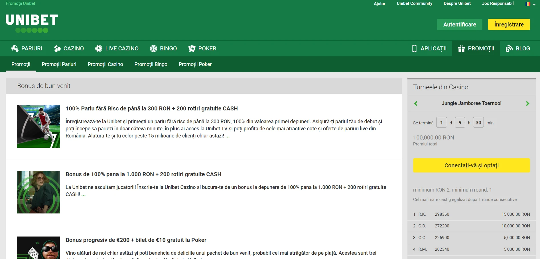 Unibet Casino Screenshot