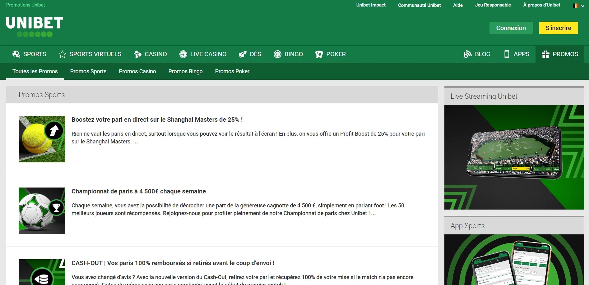 Unibet Casino Screenshot
