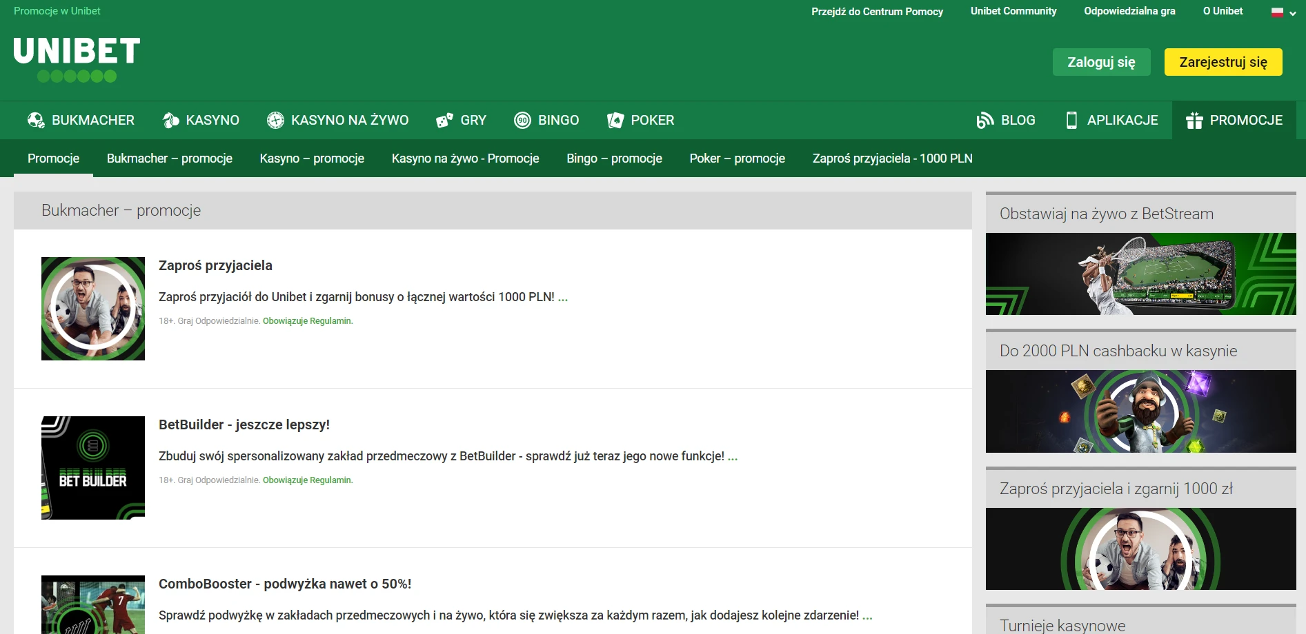 Unibet Casino Screenshot