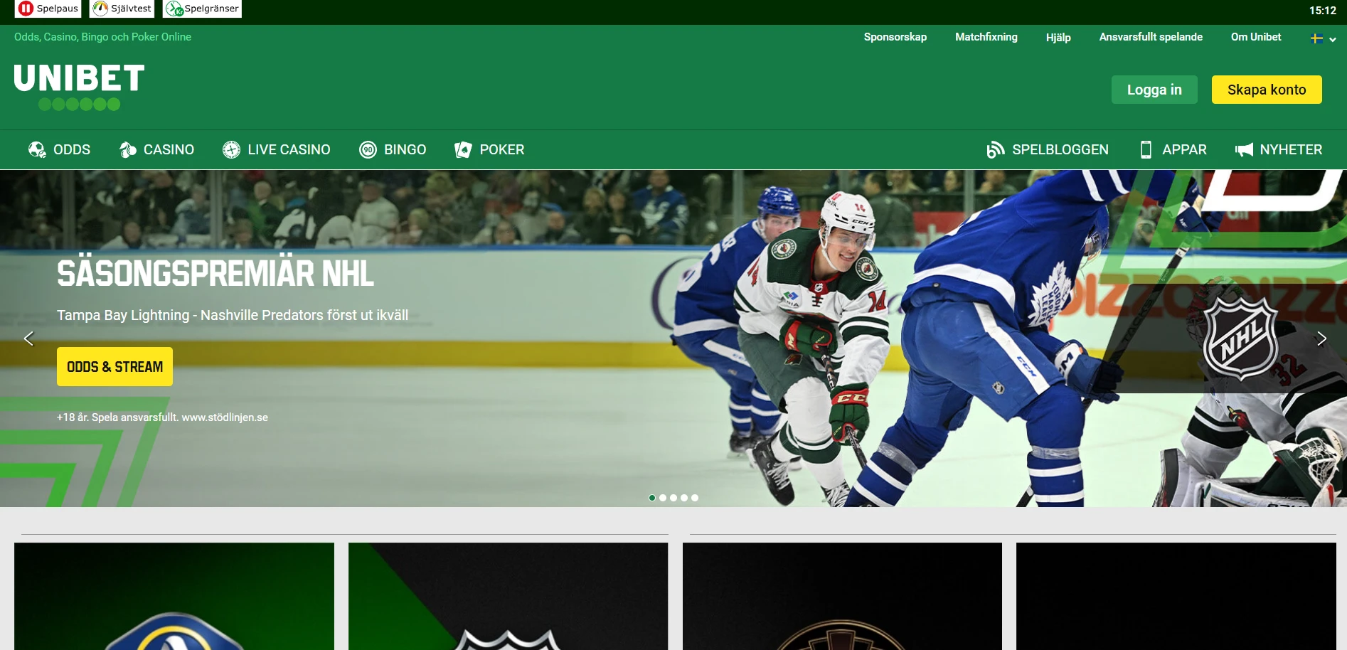 Unibet Casino Screenshot