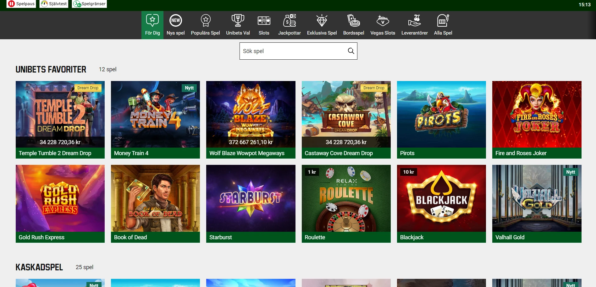 Unibet Casino Screenshot