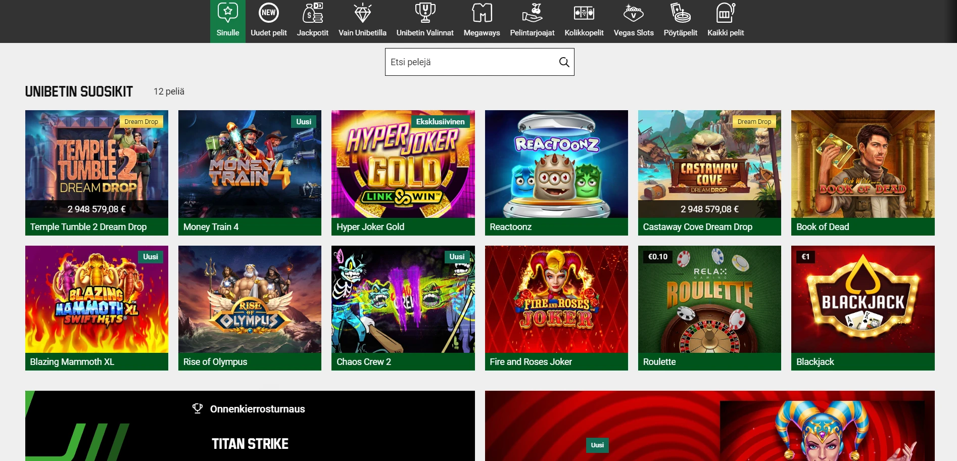 Unibet Casino Screenshot