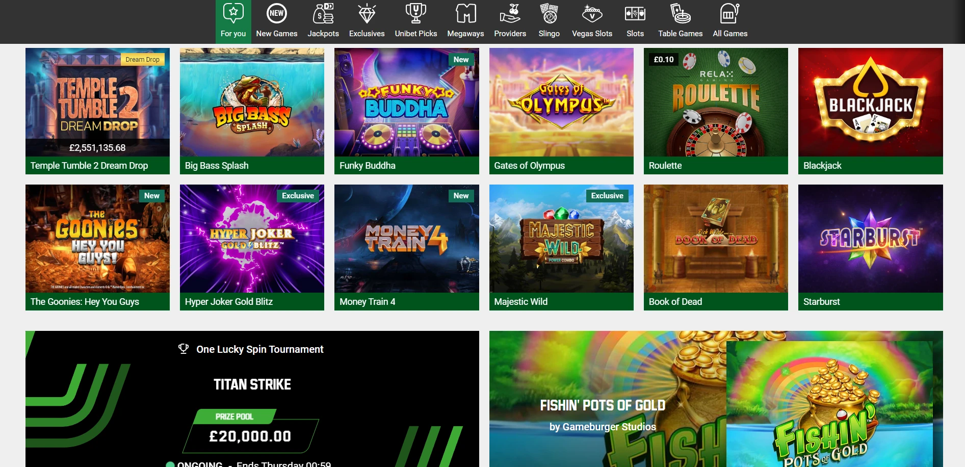 Unibet Casino Screenshot