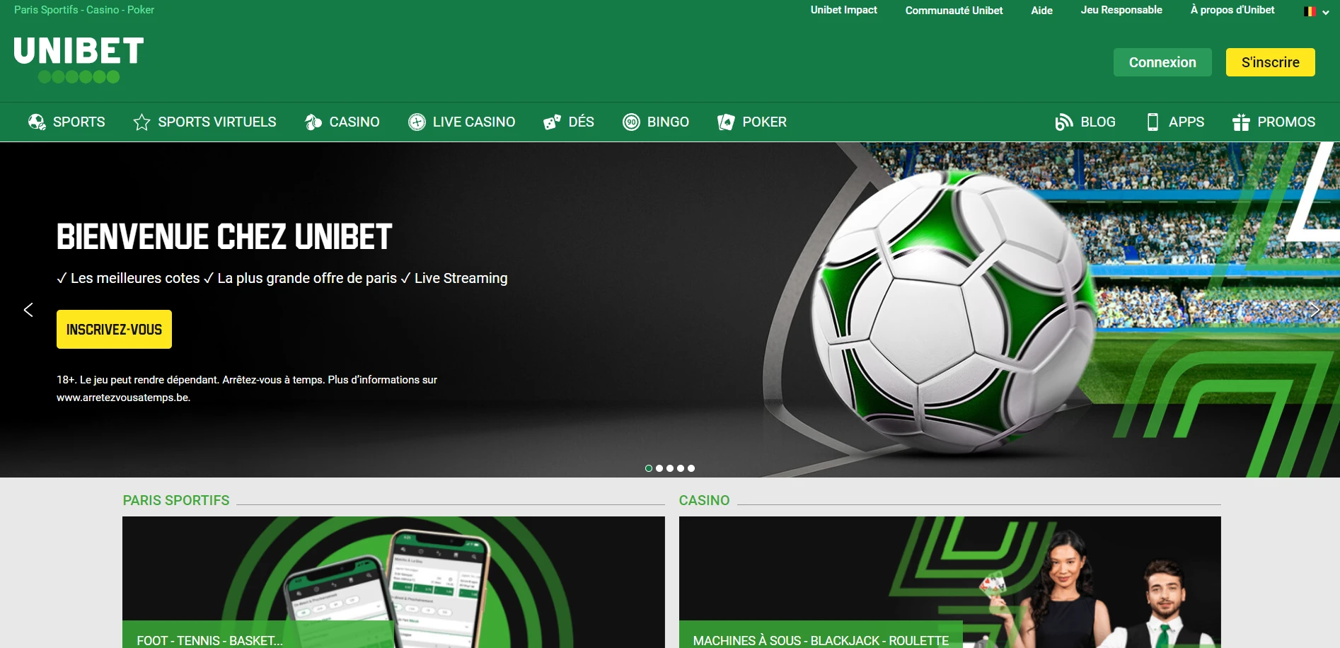 Unibet Casino Screenshot