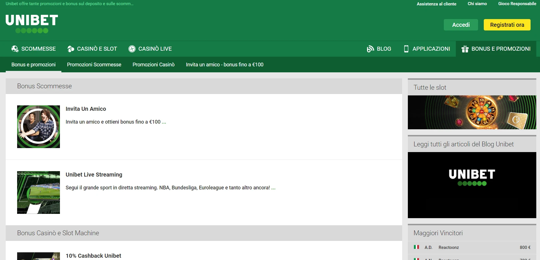 Unibet Casino Screenshot