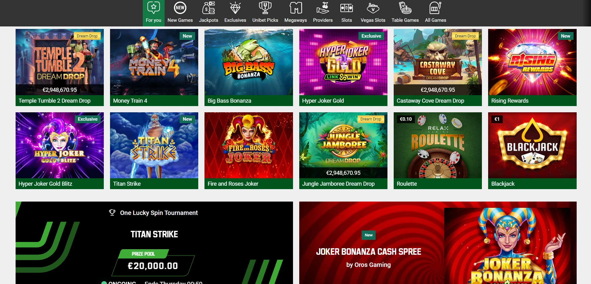 Unibet Casino Screenshot