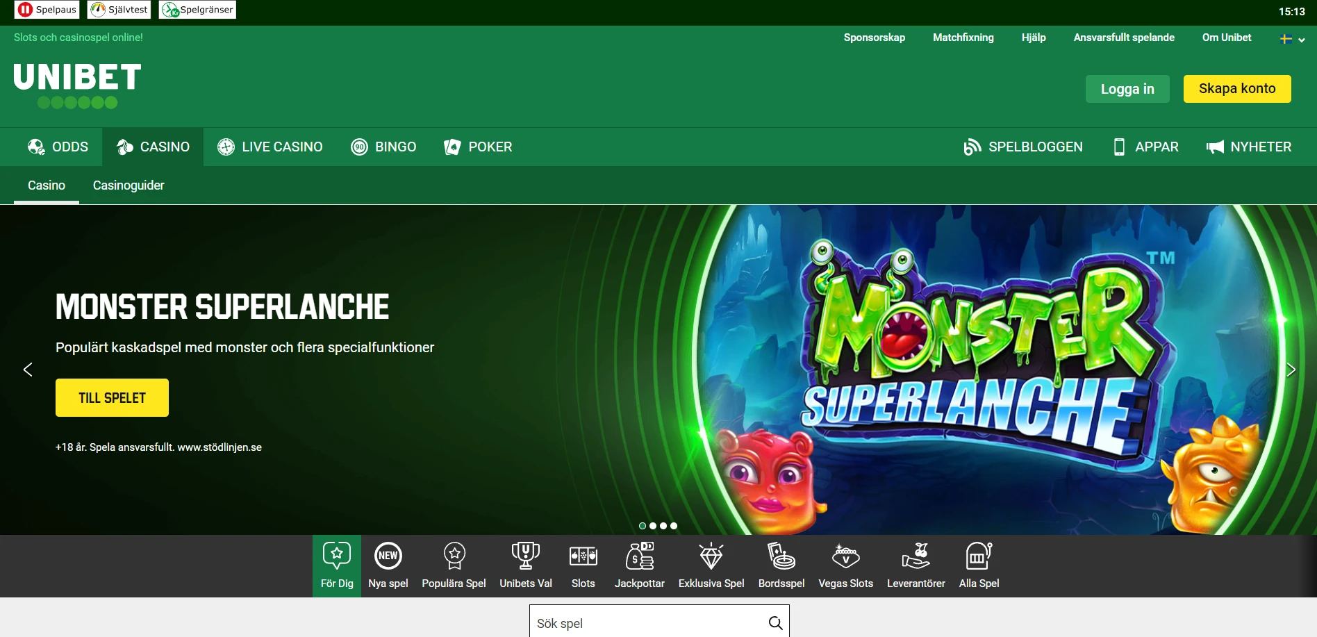 Unibet Casino Screenshot