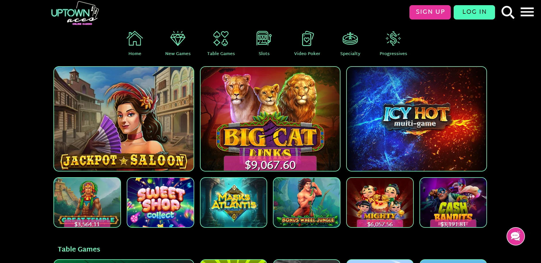 UpTown Aces Casino Screenshot
