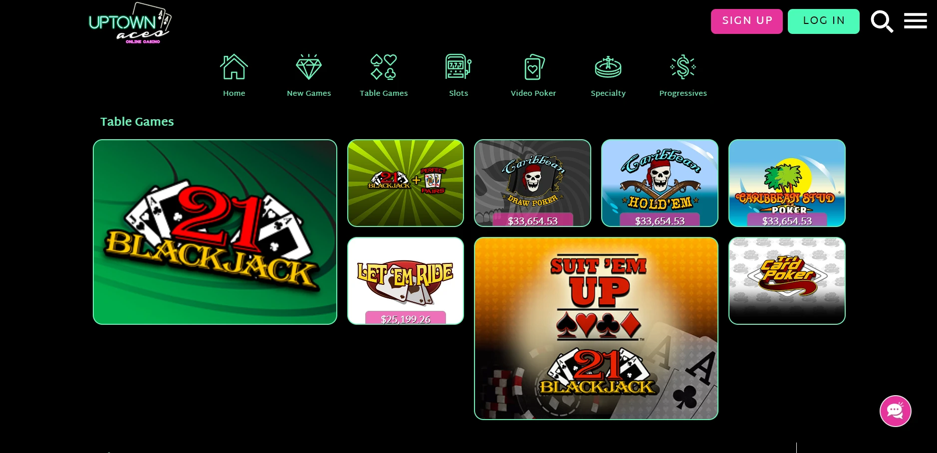 UpTown Aces Casino Screenshot