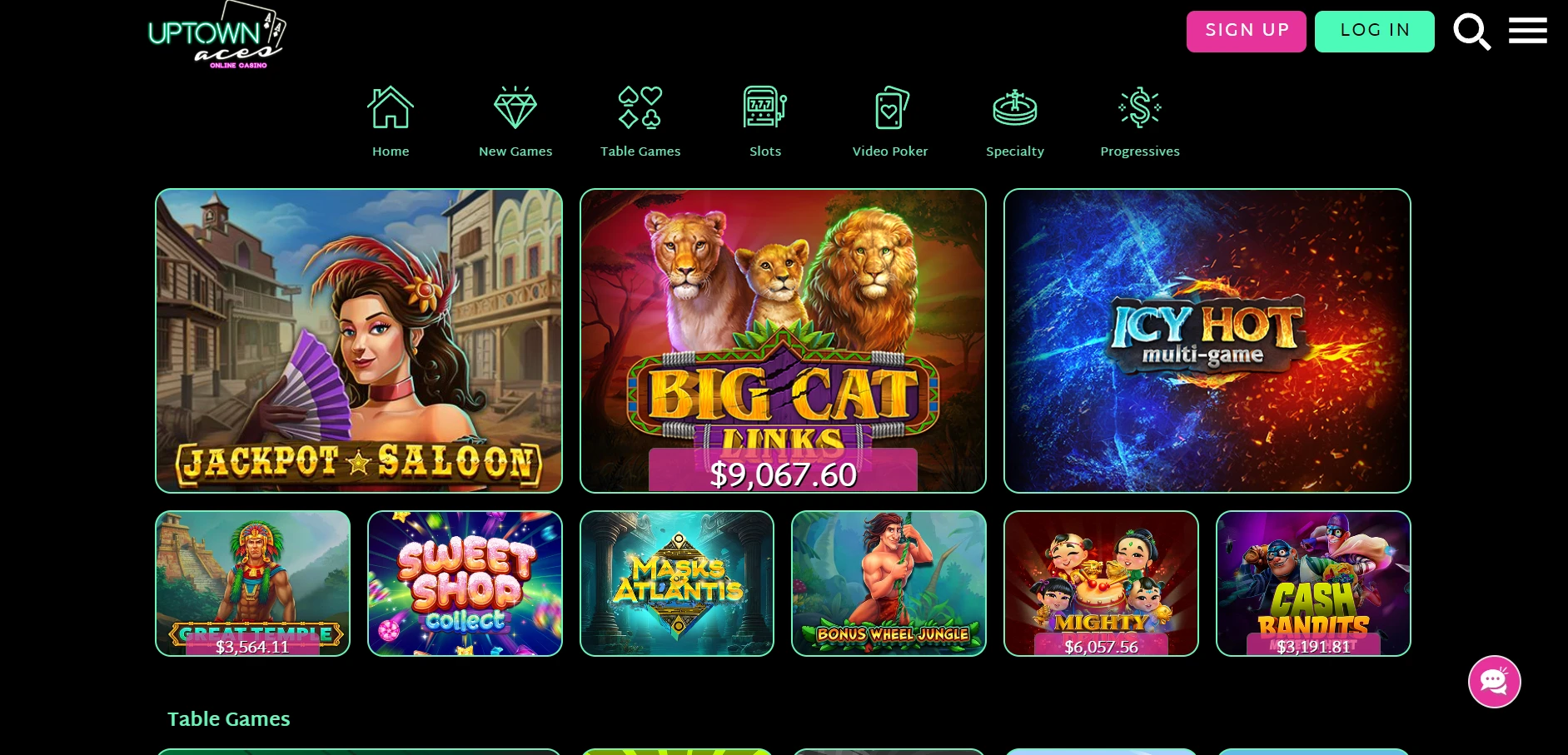 UpTown Aces Casino Screenshot
