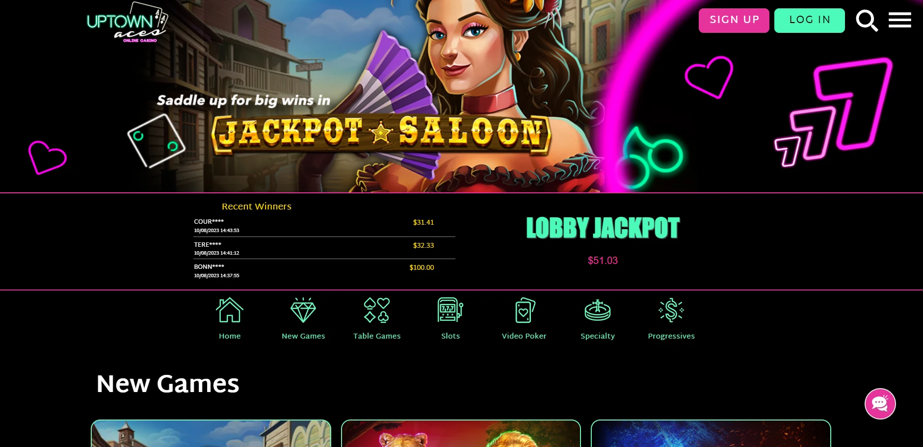 UpTown Aces Casino Screenshot