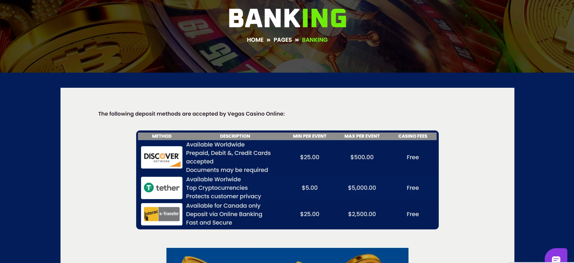 Vegas Casino Online Screenshot