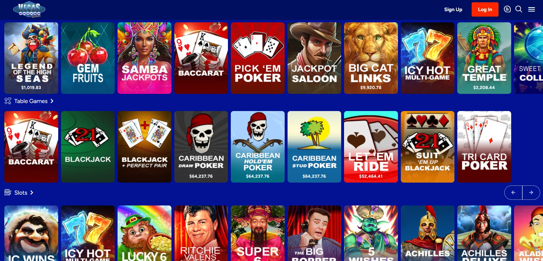 Vegas Casino Online Screenshot