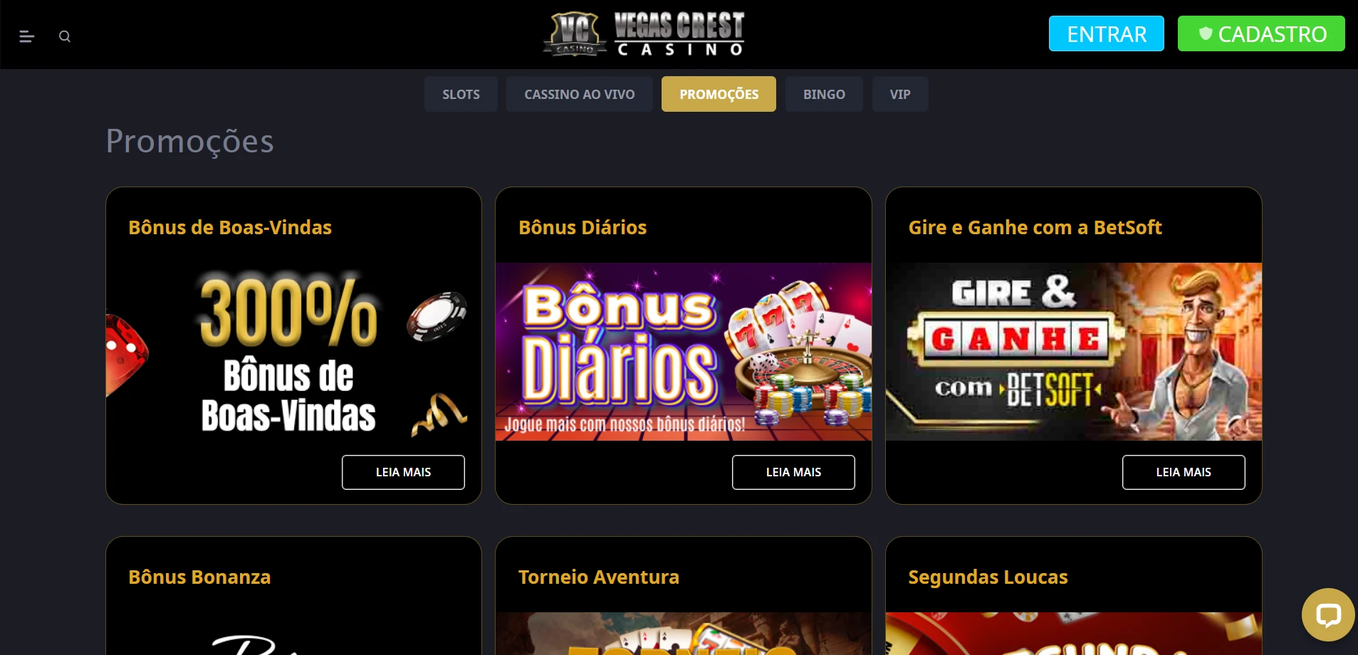 Vegas Crest Casino Screenshot