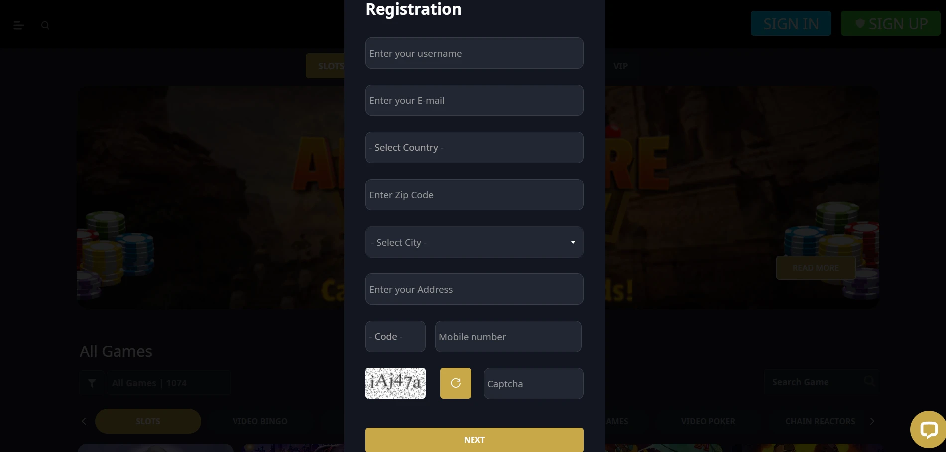 Vegas Crest Casino Screenshot