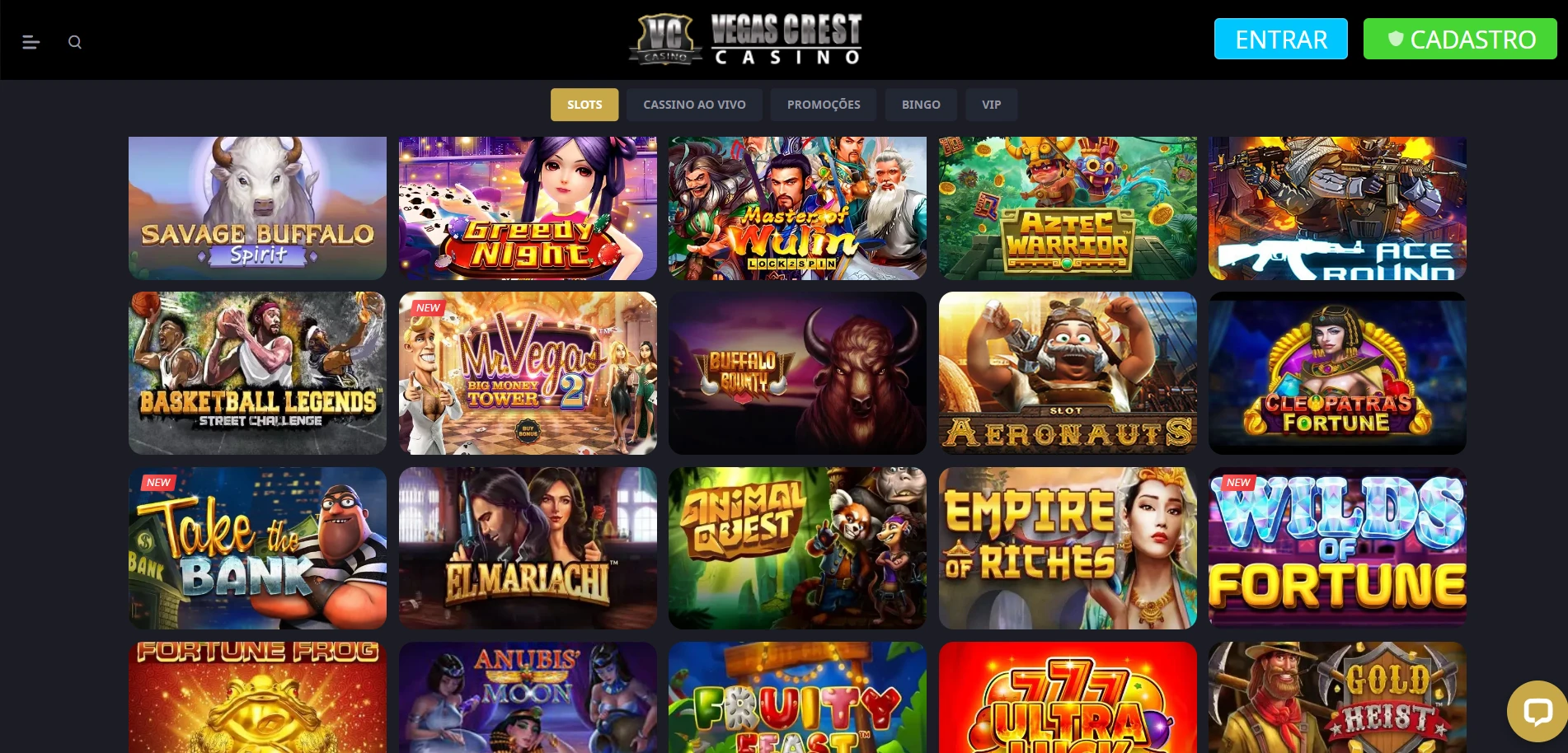 Vegas Crest Casino Screenshot