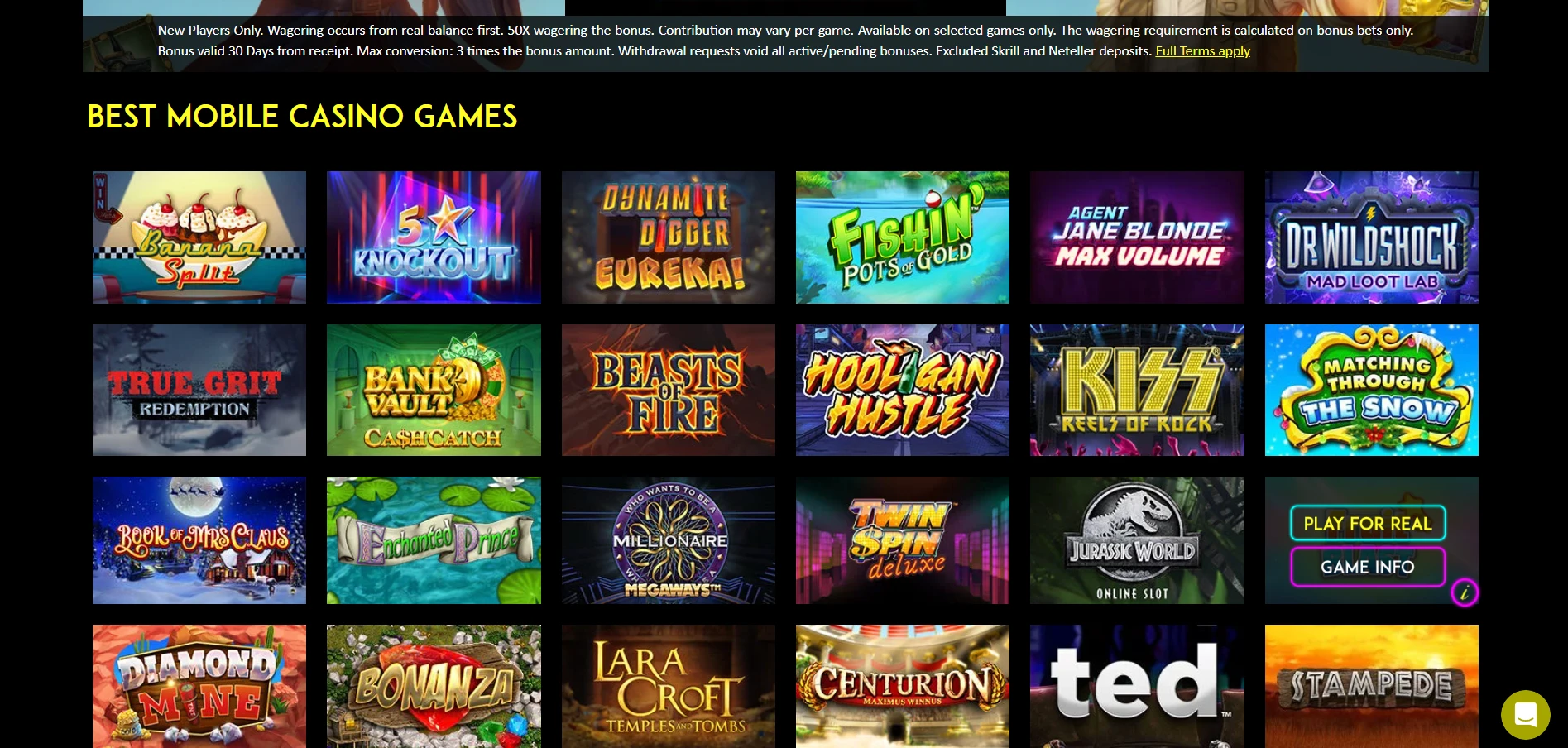 Vegas Mobile Casino Screenshot