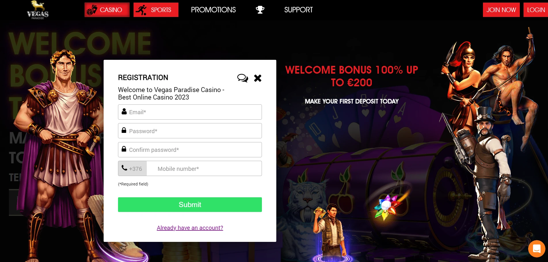 Vegas Paradise Casino Screenshot