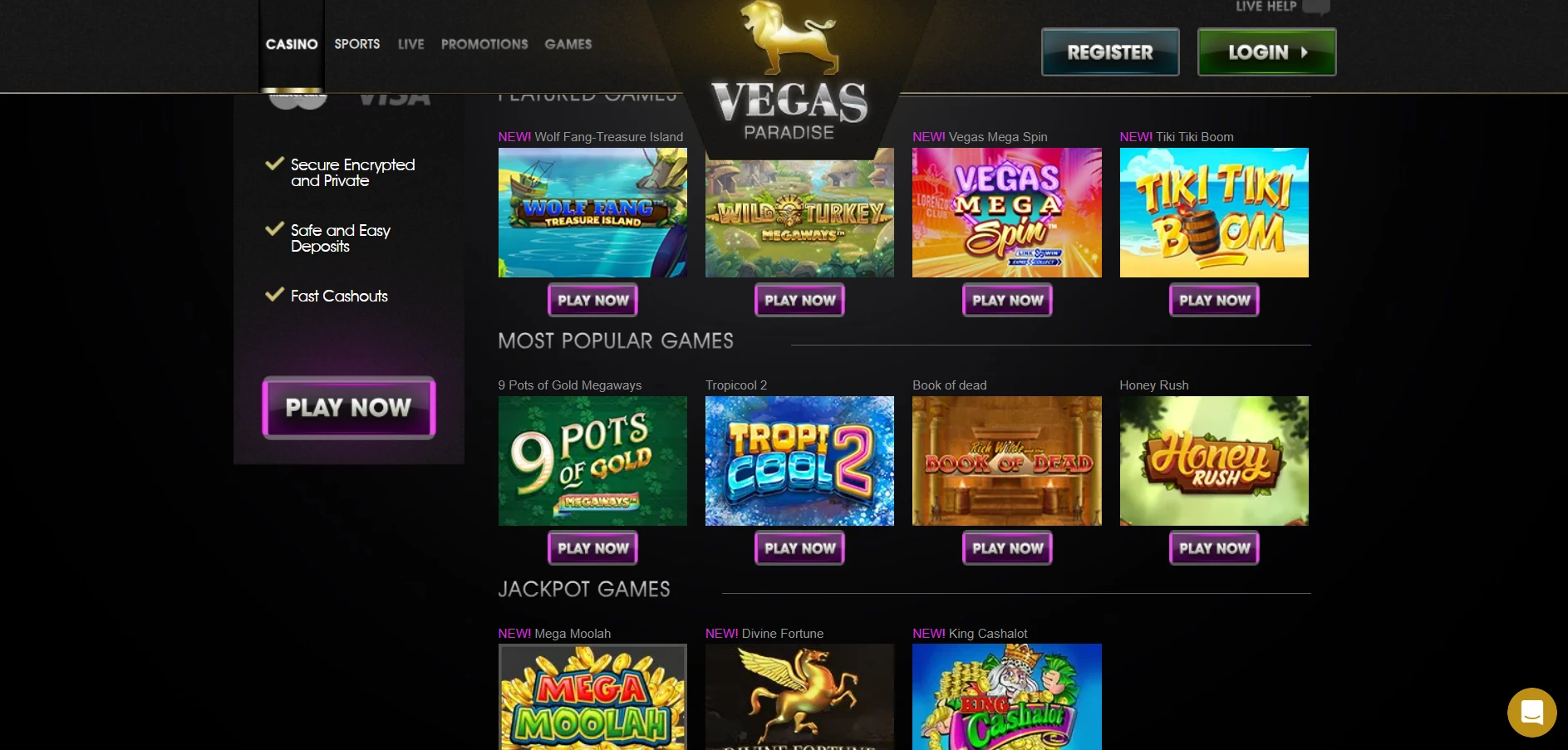 Vegas Paradise Casino Screenshot