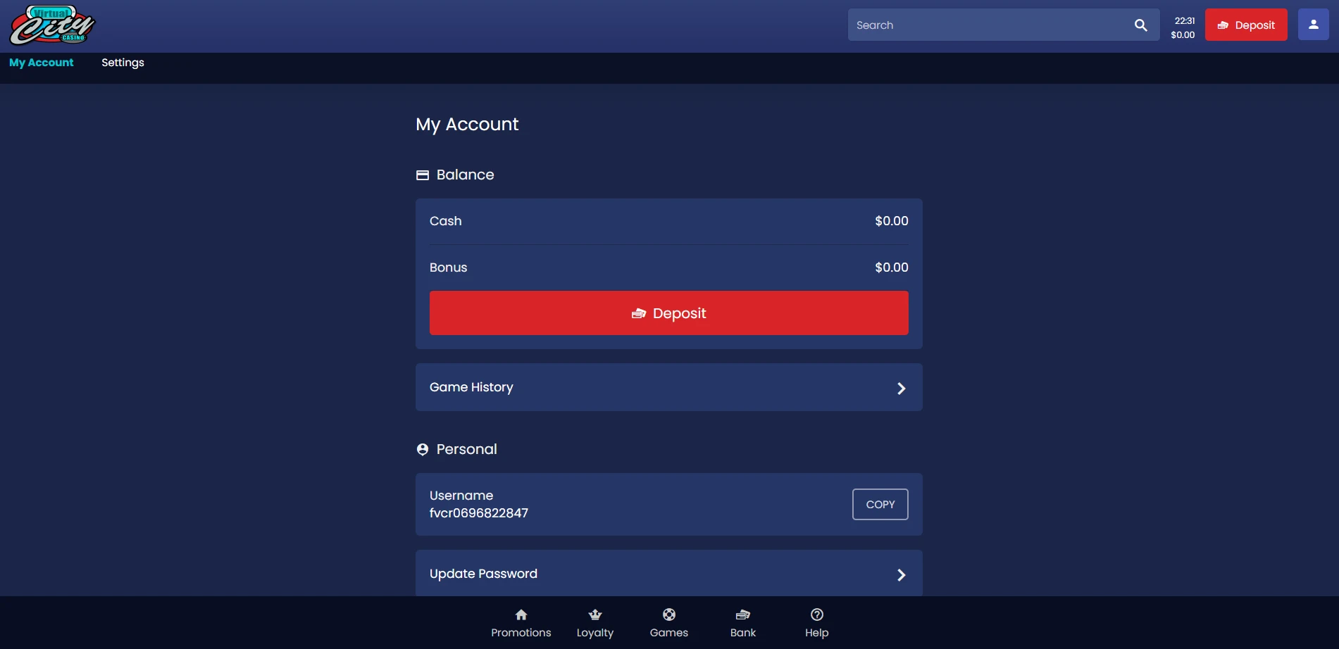 Virtual City Casino Screenshot