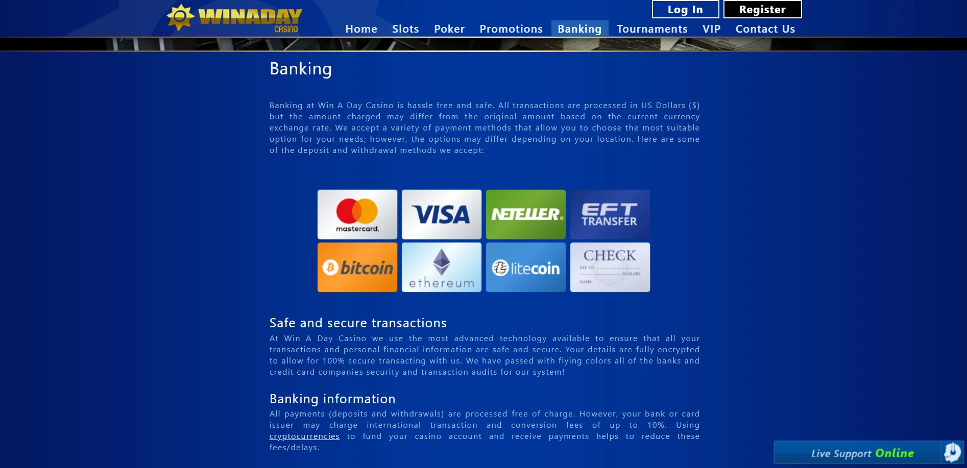 Winaday Casino Screenshot