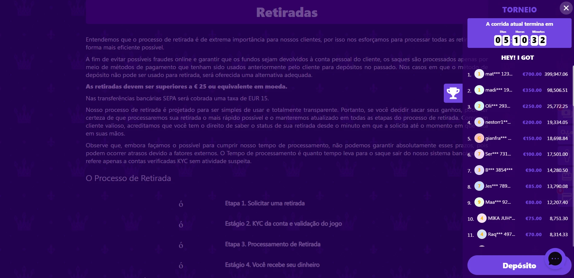 Winzz Casino Screenshot