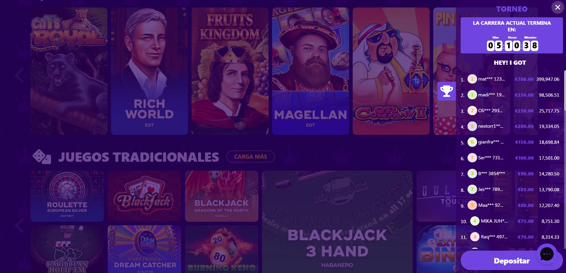 Winzz Casino Screenshot