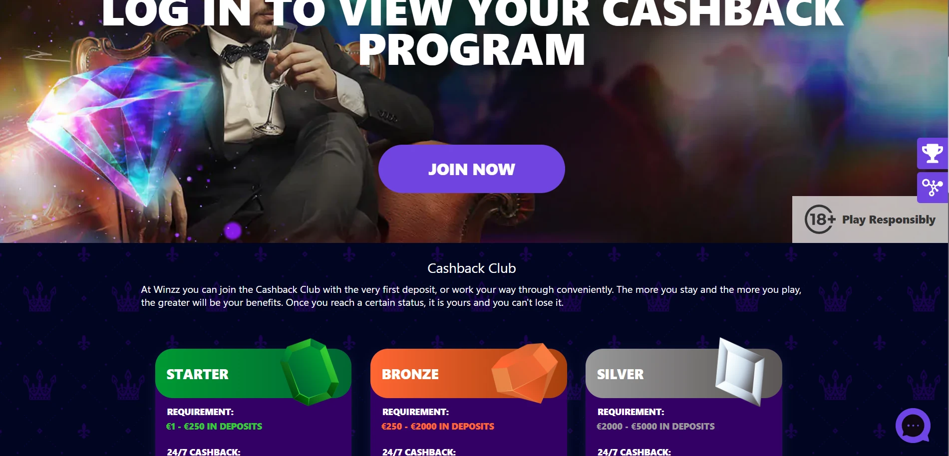 Winzz Casino Screenshot
