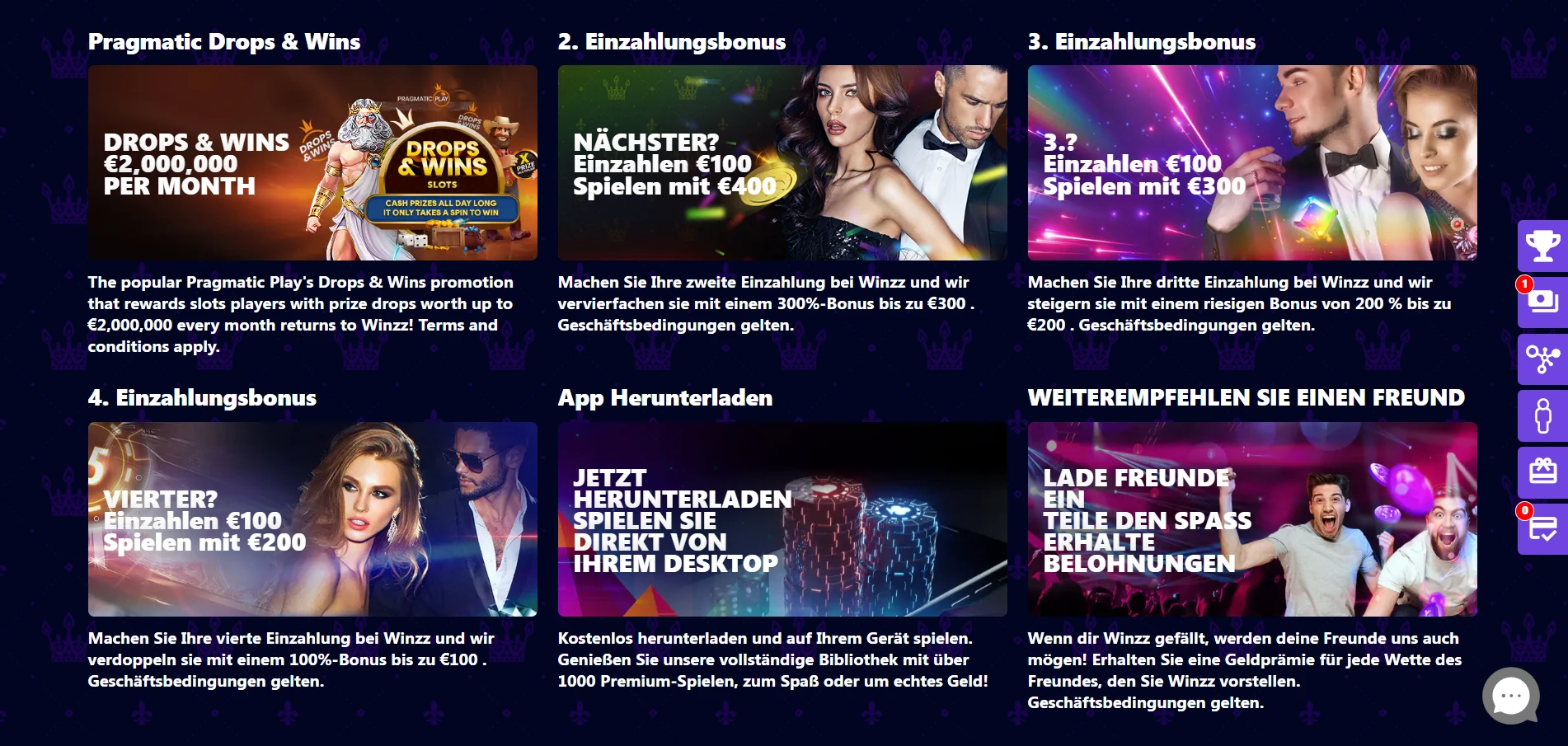 Winzz Casino Screenshot