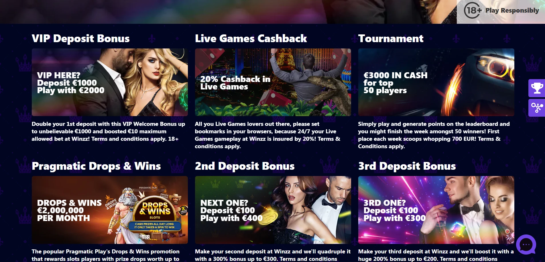 Winzz Casino Screenshot