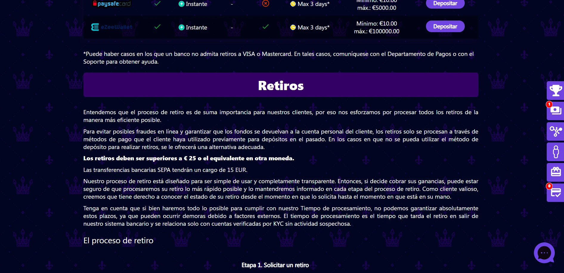 Winzz Casino Screenshot