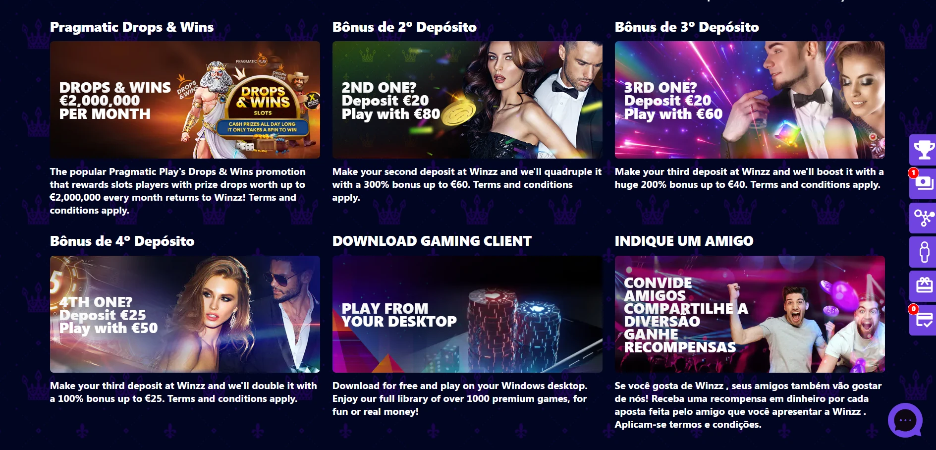 Winzz Casino Screenshot