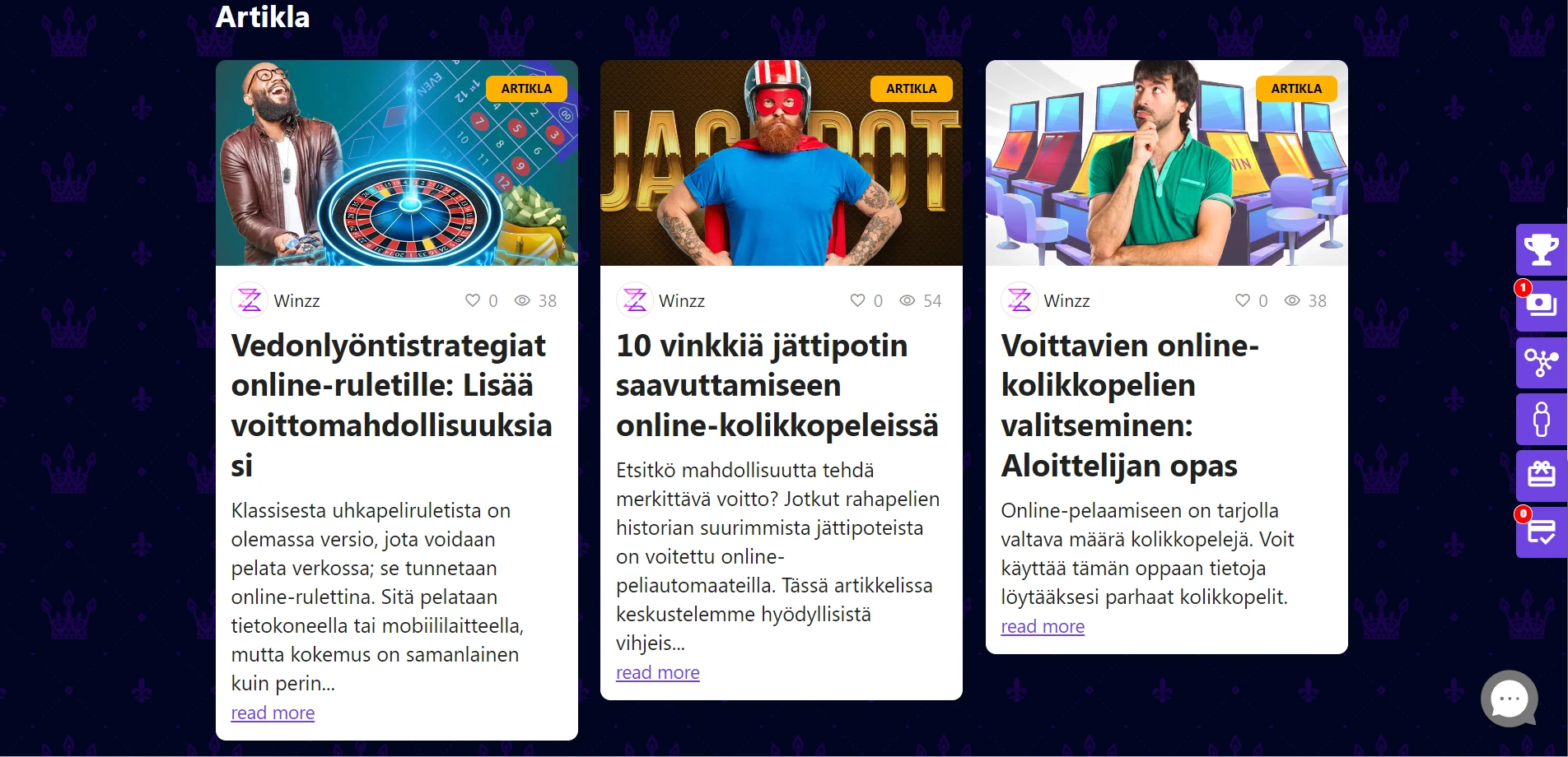 Winzz Casino Screenshot