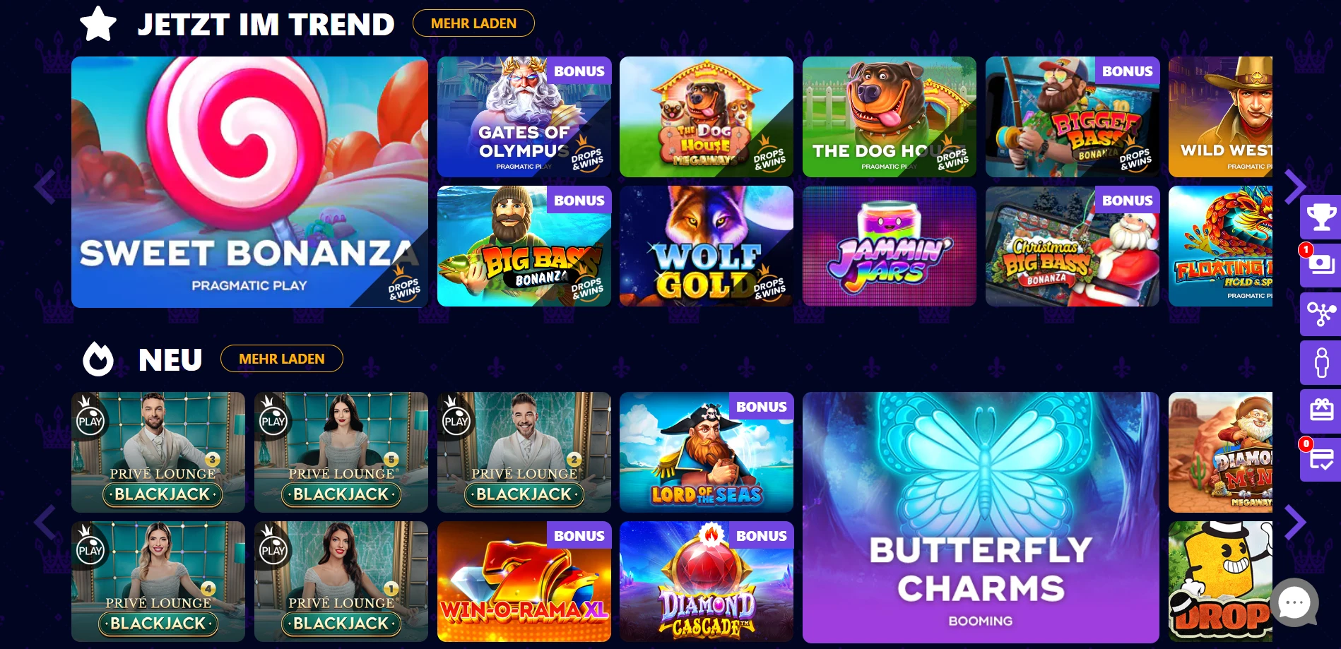Winzz Casino Screenshot