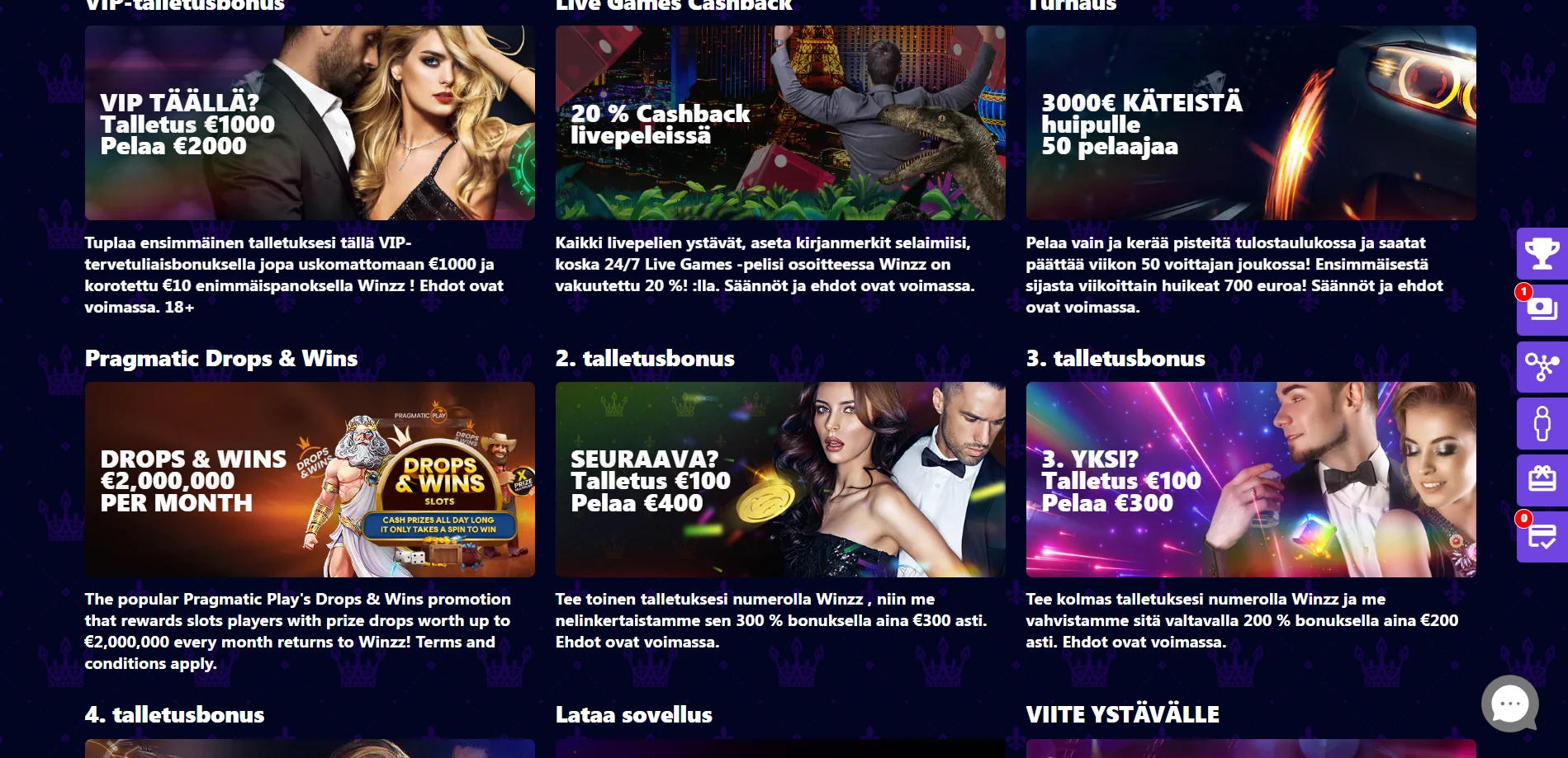 Winzz Casino Screenshot