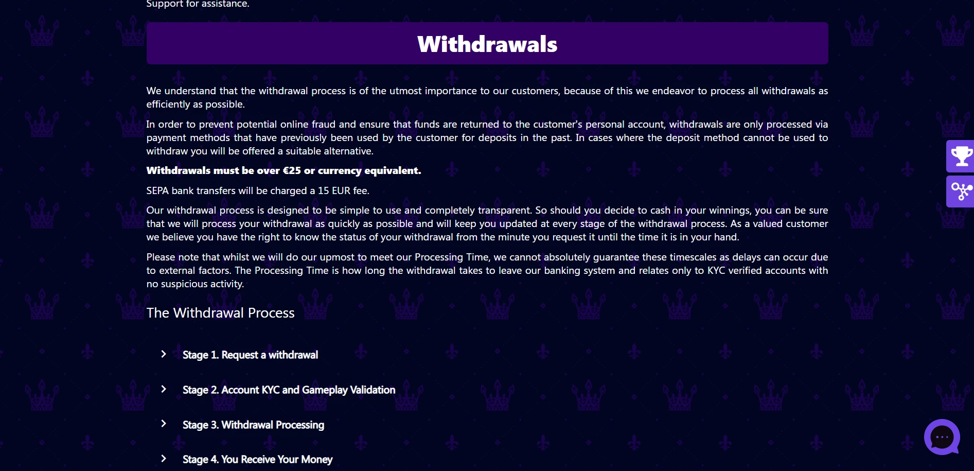 Winzz Casino Screenshot