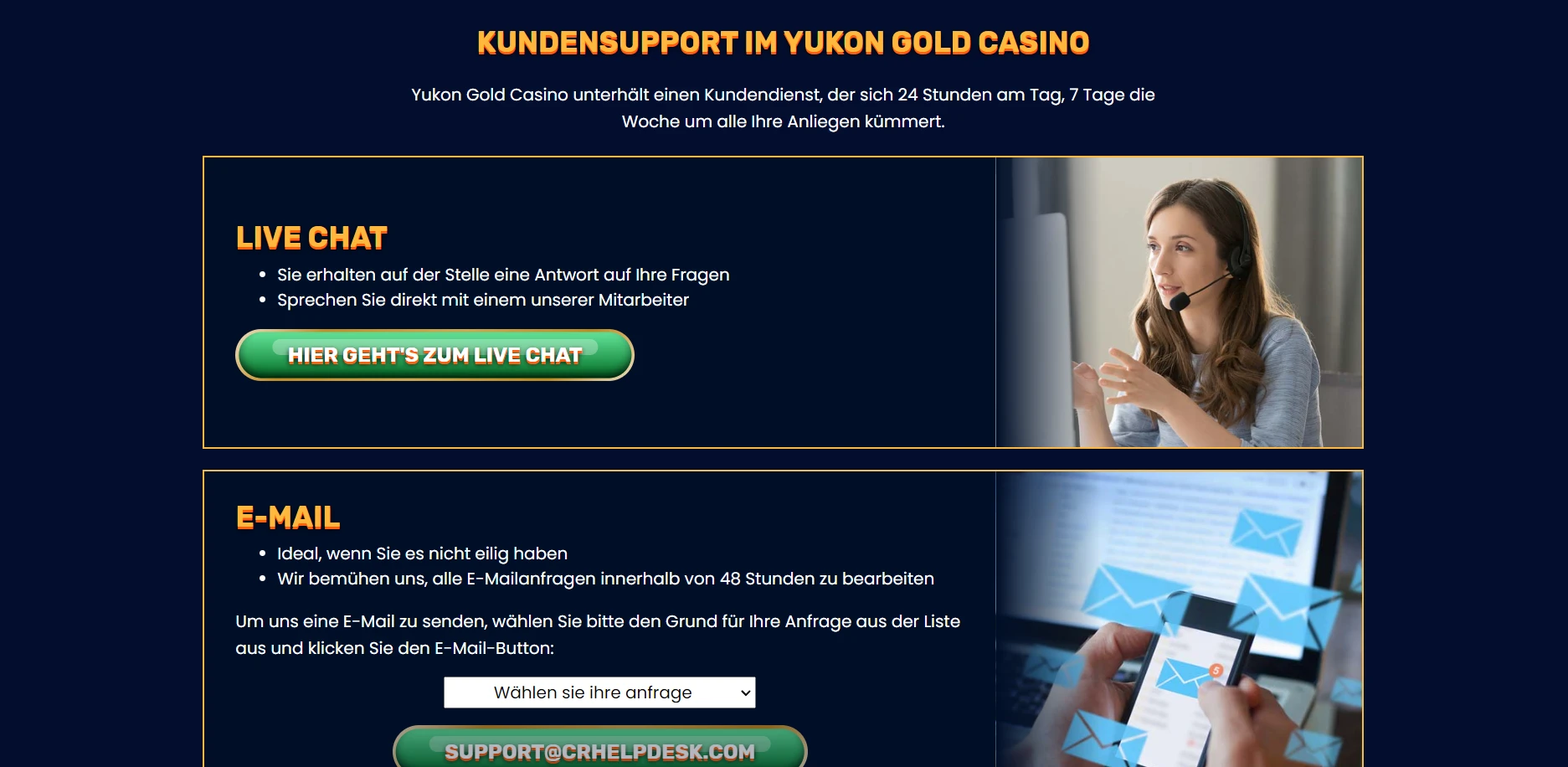 Yukon Gold Casino Screenshot