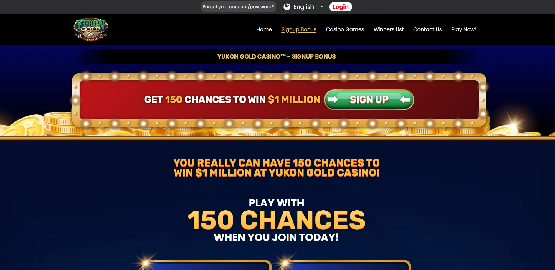 Yukon Gold Casino Screenshot